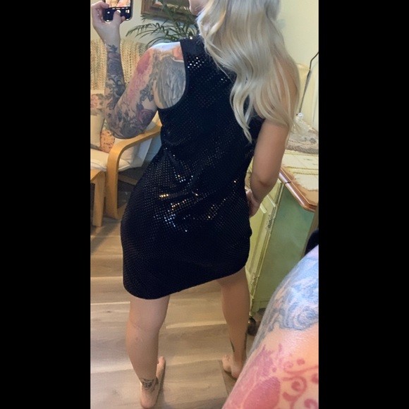 Small, Ralph Lauren, black velvet sequin dress - Picture 10 of 11